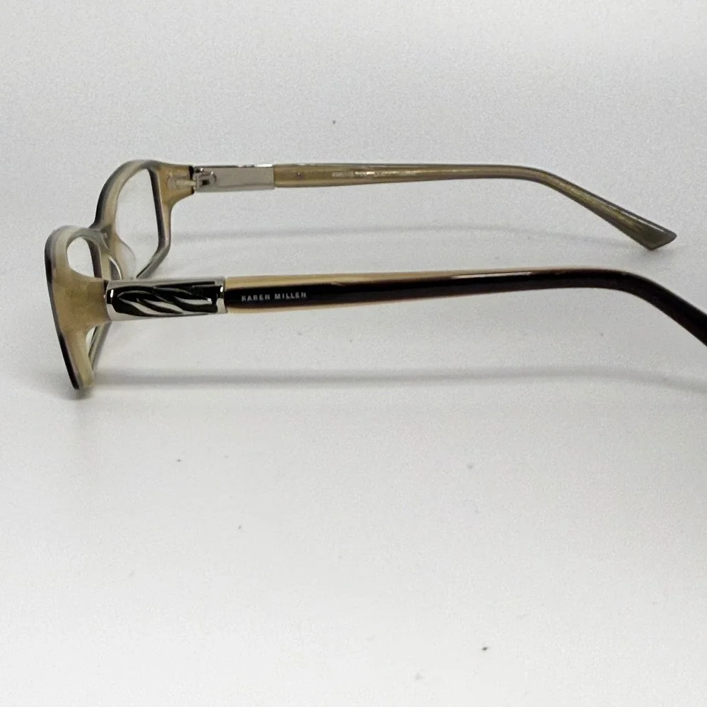 Karen Millen KM0115 Olive Green Brown Rectangular Eyeglass Frames 52-15-135